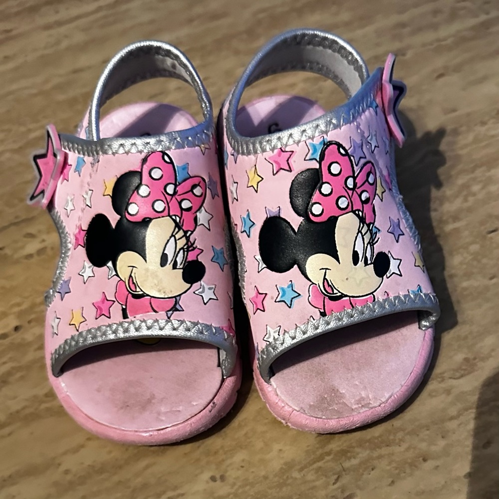 Minnie Mouse toddler sandals well loved